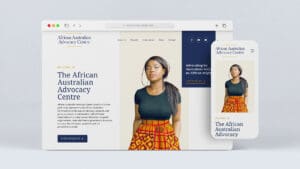 African Australian Advocacy Centre redesigned website homepage