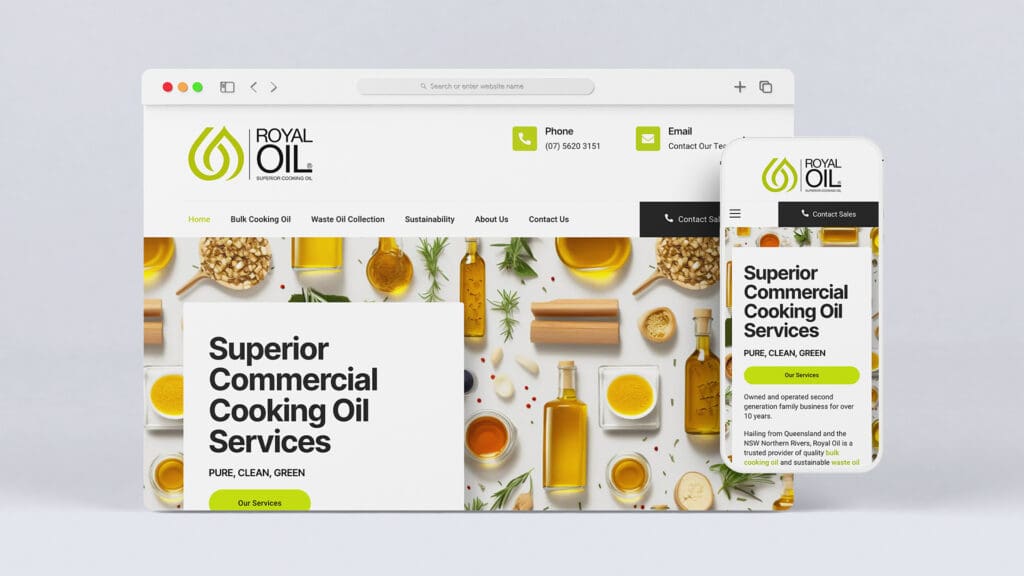 Screenshot of Royal Oil's website
